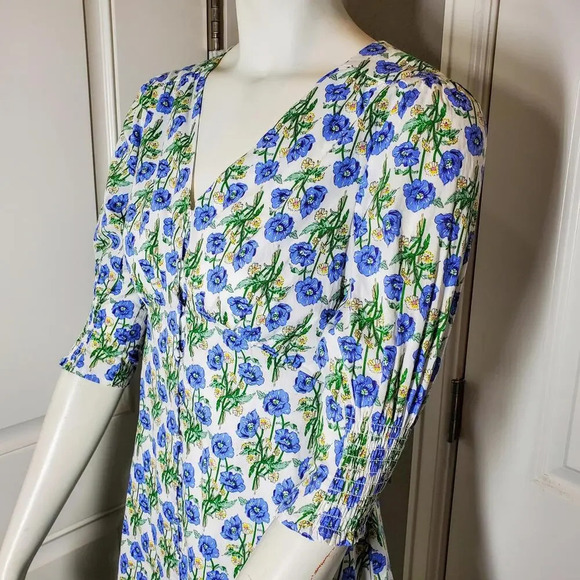 NWT Nordstrom MELLODAY Floral V-Neck Button Front Mini Dress Size Small - Picture 10 of 15